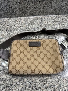 Gucci Beige and Brown GG Supreme Belt Bag